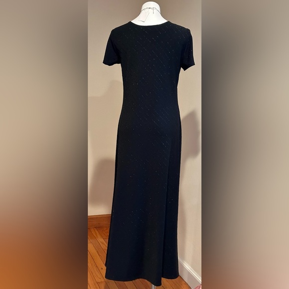 Chrusty Lyn Long Maxi Dress W Black Sequence Glitter Asymmetrical Stripes SZ 14 - Picture 6 of 12